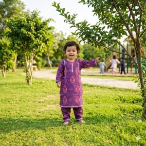 Purple Printed Shirt/Trouser
